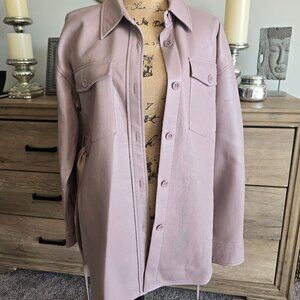 Aritzia Babaton Faux Leather Shacket - Lilac Size M